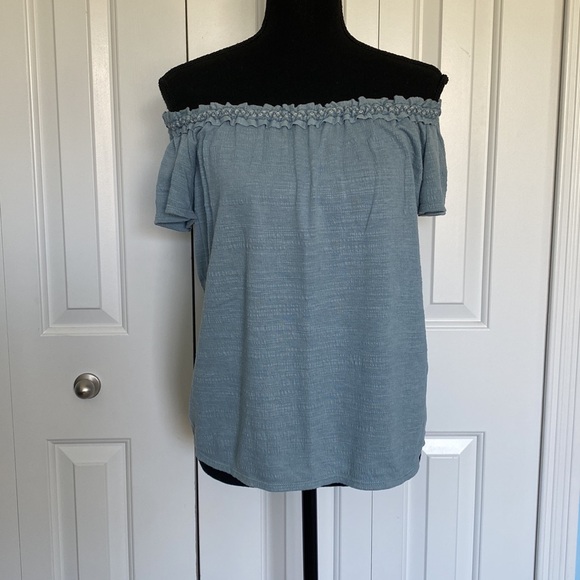 Max Studio Medium Light Blue Summer Top Blouse - Picture 9 of 11
